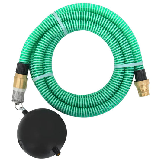 vidaXL Suction Hose with Brass Connectors Green 1.1" 15 m PVC