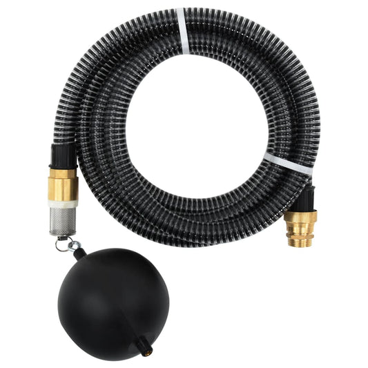 vidaXL Suction Hose with Brass Connectors Black 1.1" 20 m PVC