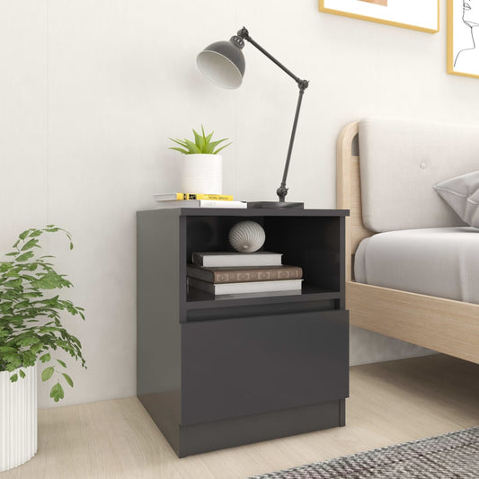 vidaXL Bed Cabinets 2 pcs Grey 40x40x50 cm Engineered Wood