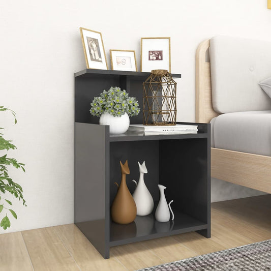 vidaXL Bed Cabinet Grey 40x35x60 cm Engineered Wood
