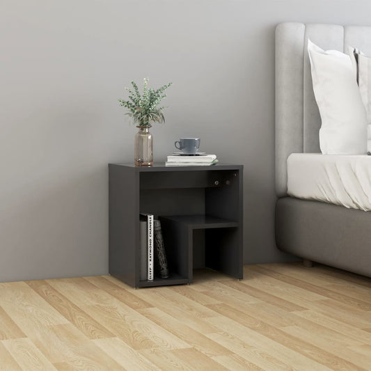 vidaXL Bed Cabinet Grey 40x30x40 cm Engineered Wood