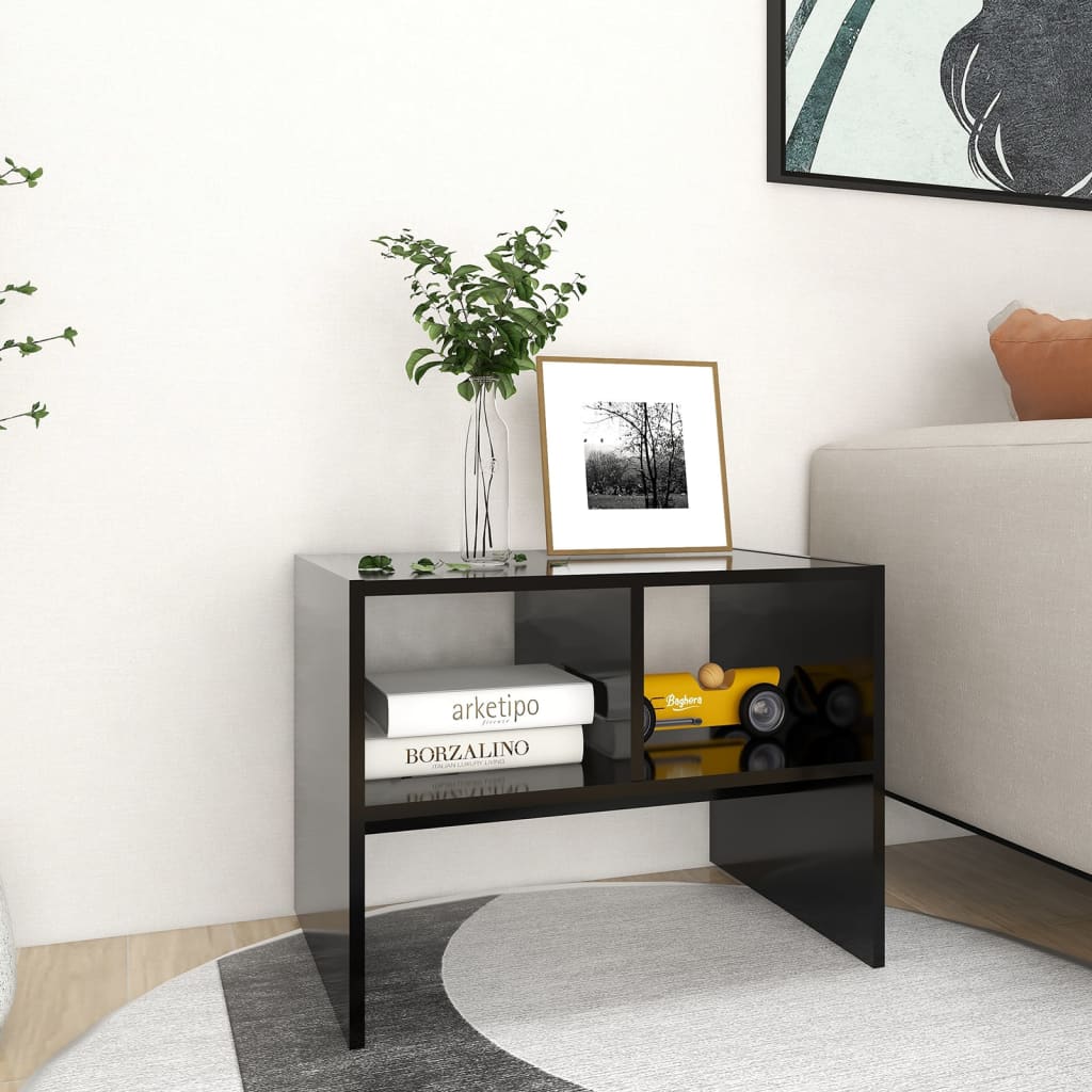 vidaXL Side Table Black 60x40x45 cm Engineered Wood