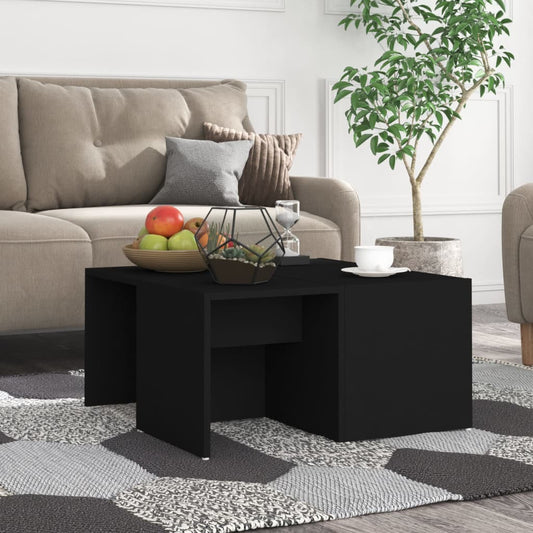 vidaXL Coffee Tables 4 pcs Black 33x33x33 cm Engineered Wood