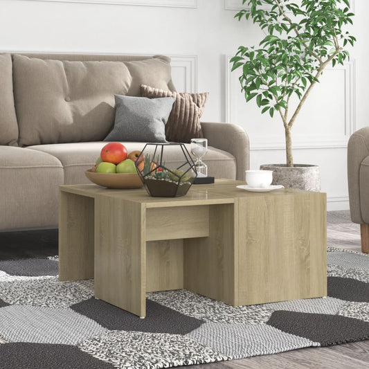 vidaXL Coffee Tables 4 pcs Sonoma Oak 33x33x33 cm Engineered Wood