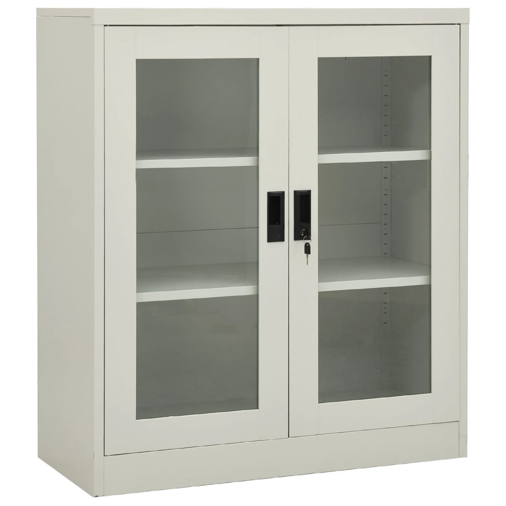 vidaXL Office Cabinet Light Grey 90x40x105 cm Steel