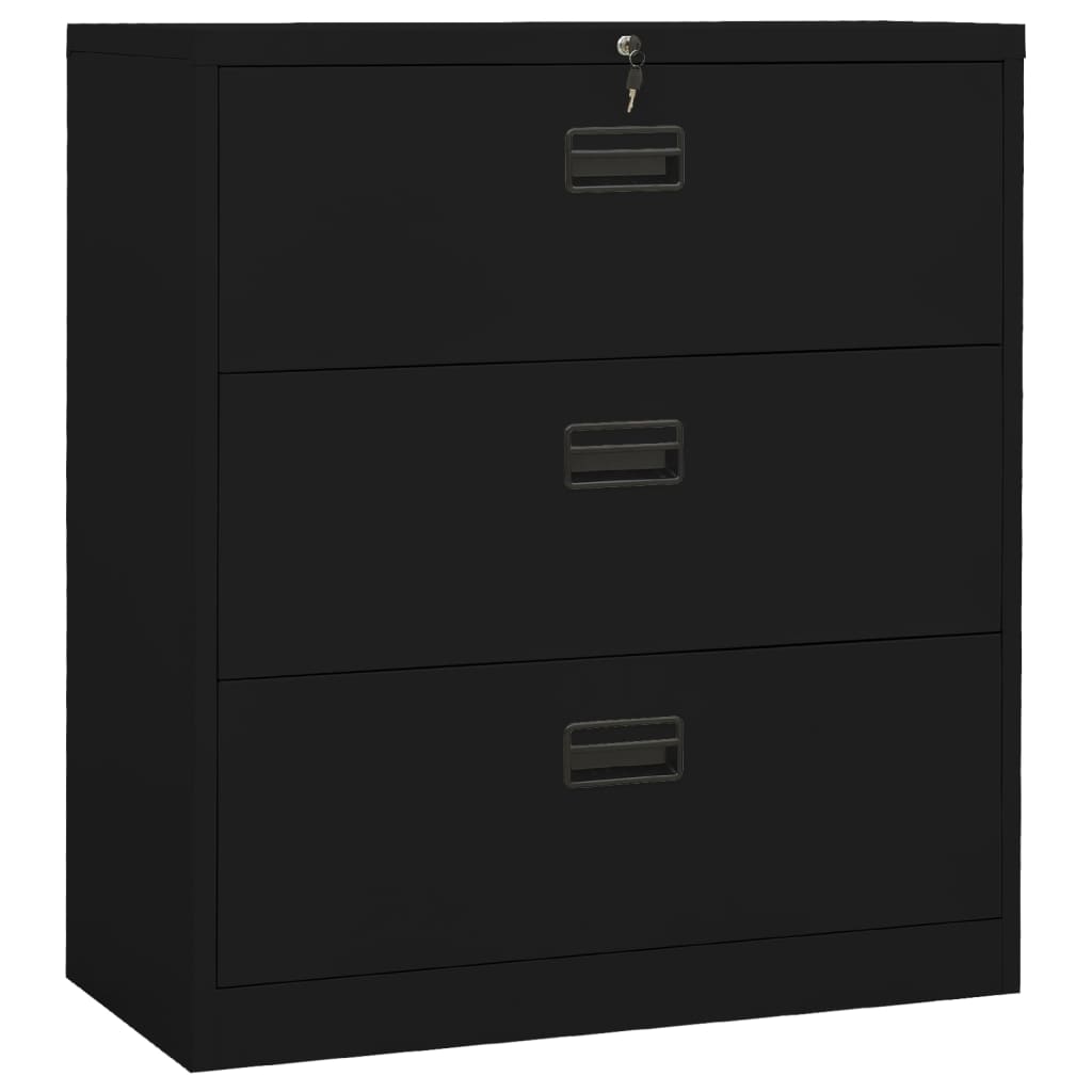 vidaXL Filing Cabinet Black 90x46x103 cm Steel