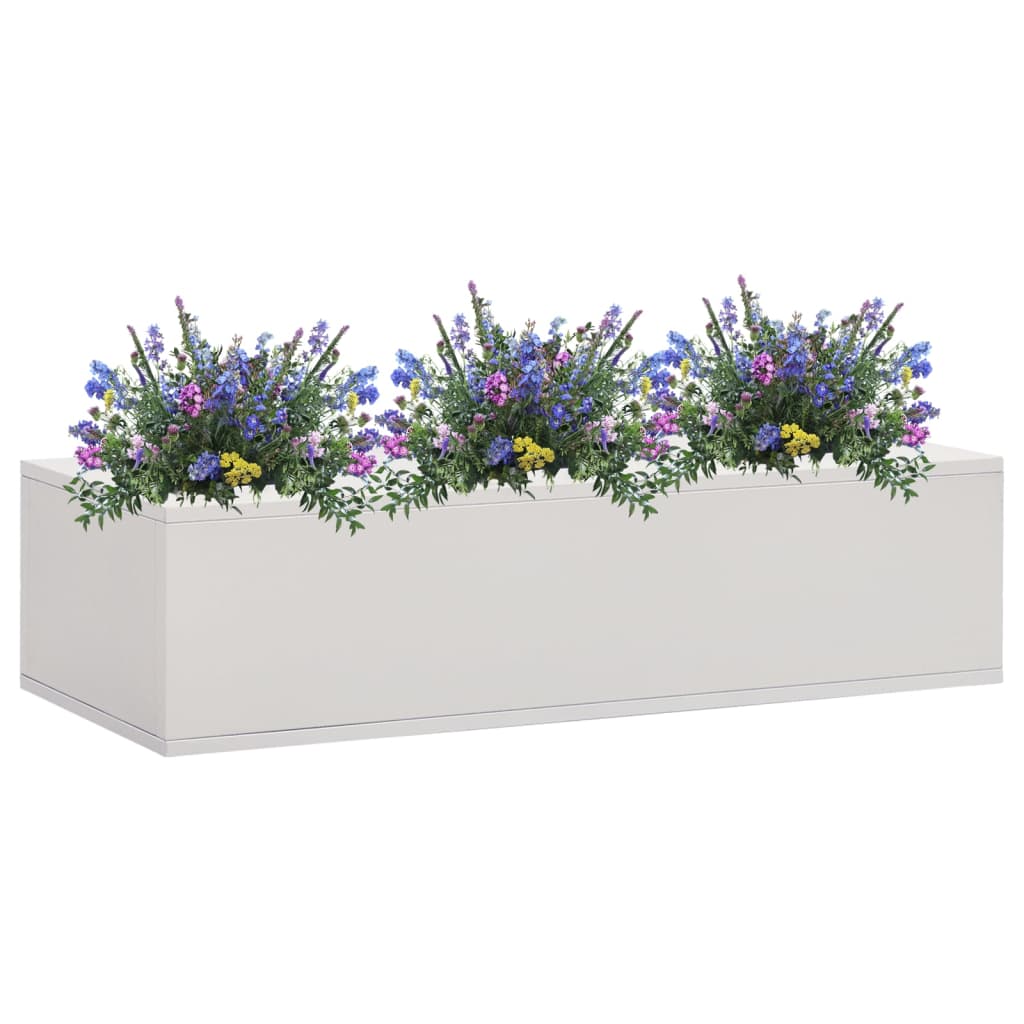 vidaXL Office Flower Box Light Grey 90x40x23 cm Steel