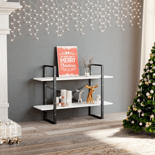 vidaXL 2-Tier Book Cabinet White 100x30x70 cm Engineered Wood