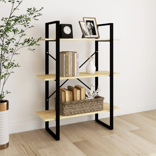 vidaXL 3-Tier Book Cabinet 80x30x105 cm Solid Pine Wood