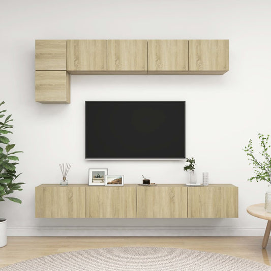 vidaXL 5 Piece TV Cabinet Set Sonoma Oak Engineered Wood