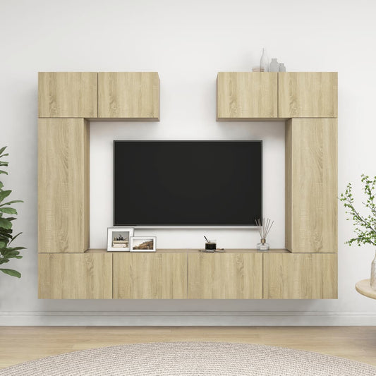 vidaXL 6 Piece TV Cabinet Set Sonoma Oak Engineered Wood
