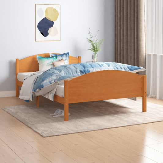 vidaXL Bed Frame Honey Brown Solid Pine Wood 120x200 cm