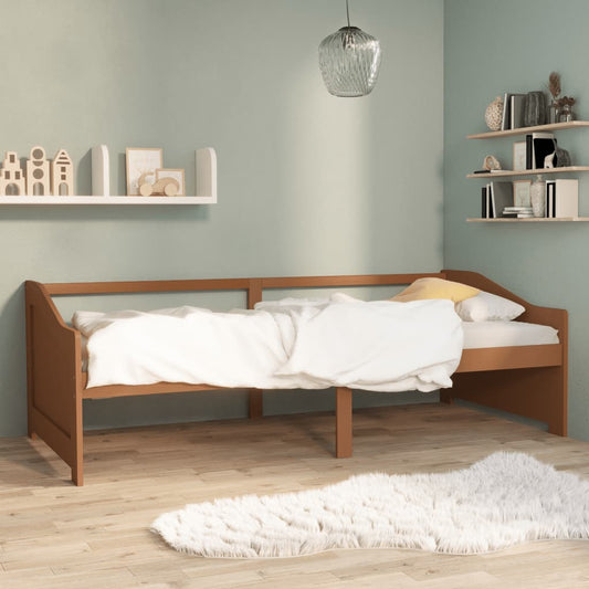 vidaXL 3-Seater Day Bed Honey Brown Solid Pinewood 90x200 cm