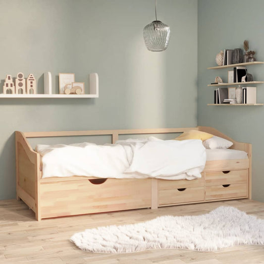 vidaXL 3-Seater Day Bed with Drawers Solid Pinewood 90x200 cm
