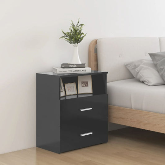 vidaXL Bed Cabinets 2 pcs Grey 50x32x60 cm