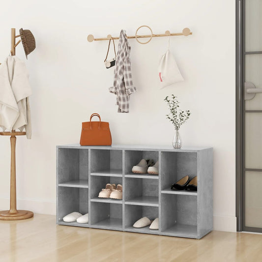 vidaXL Shoe Bench Concrete Grey 103x30x54.5 cm Engineered Wood