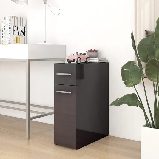 vidaXL Apothecary Cabinet High Gloss Grey 20x45.5x60 cm Engineered Wood