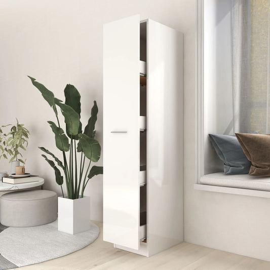 vidaXL Apothecary Cabinet High Gloss White 30x42.5x150 cm Engineered Wood