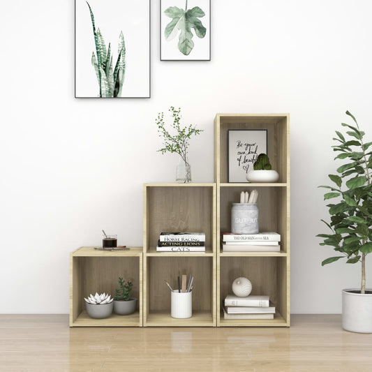 vidaXL 3 Piece TV Cabinet Set Sonoma Oak Engineered Wood