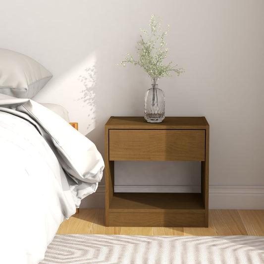 vidaXL Bedside Cabinet Honey Brown 40x31x40 cm Solid Pinewood