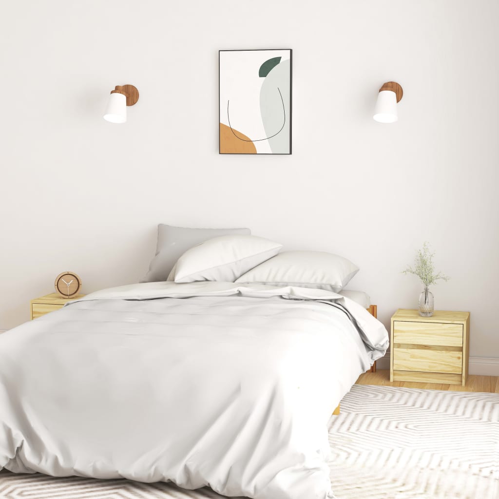 vidaXL Bedside Cabinets 2 pcs 40x30.5x35.5 cm Solid Pine Wood