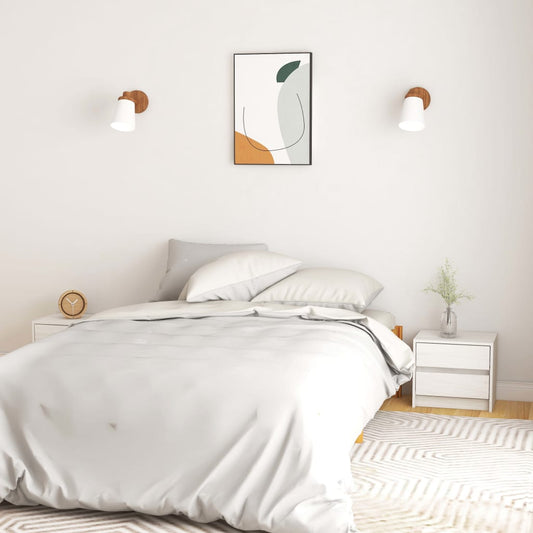 vidaXL Bedside Cabinets 2 pcs White 40x30.5x35.5 cm Solid Pine Wood