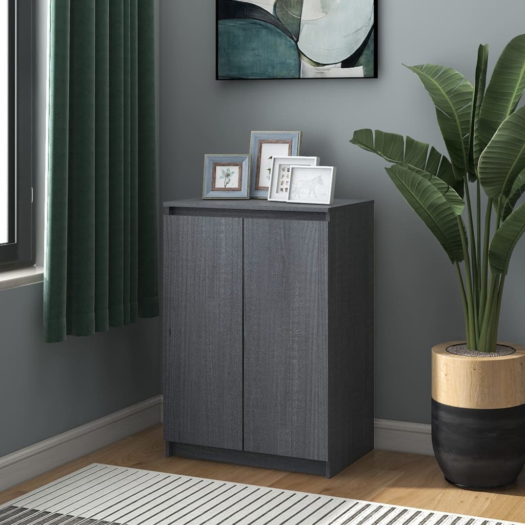 vidaXL Sideboard Grey 60x36x84 cm Solid Pinewood