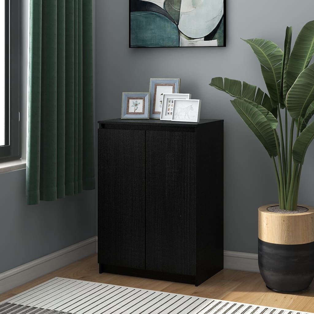 vidaXL Sideboard Black 60x36x84 cm Solid Pinewood