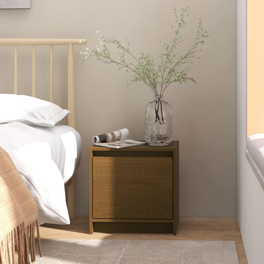 vidaXL Bedside Cabinet Honey Brown 40x30.5x40 cm Solid Pinewood