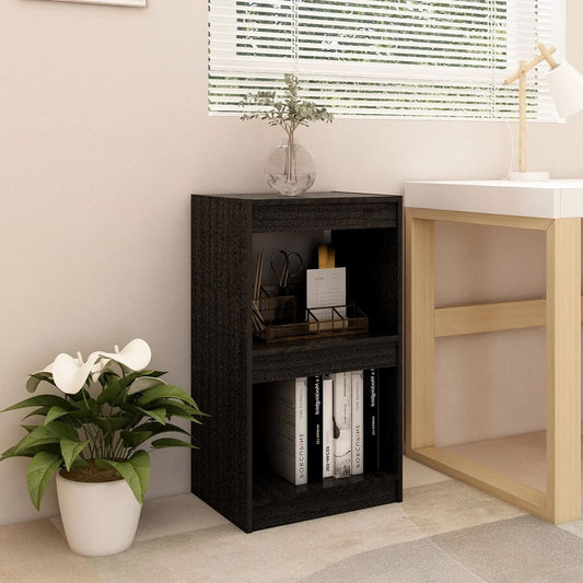 vidaXL Book Cabinet Black 40x30x71.5 cm Solid Pinewood