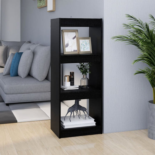 vidaXL Book Cabinet/Room Divider Black 40x30x103.5 cm Solid Pinewood