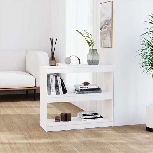 vidaXL Book Cabinet/Room Divider White 80x30x71.5 cm Solid Wood Pine