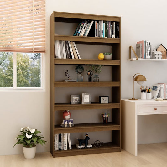 vidaXL Book Cabinet/Room Divider Honey Brown 100x30x200 cm Solid Pinewood