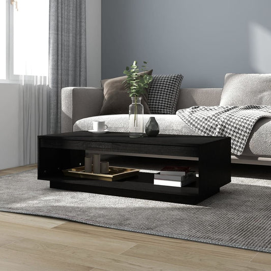 vidaXL Coffee Table Black 110x50x33.5 cm Solid Pinewood