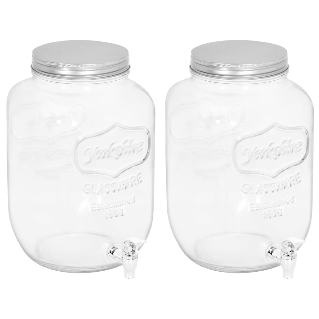 vidaXL Beverage Dispensers 2 pcs 8050 ml Glass