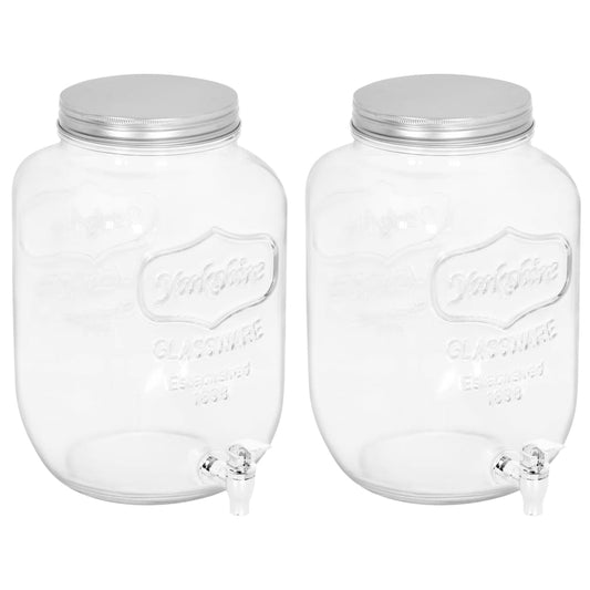 vidaXL Beverage Dispensers 2 pcs 8050 ml Glass