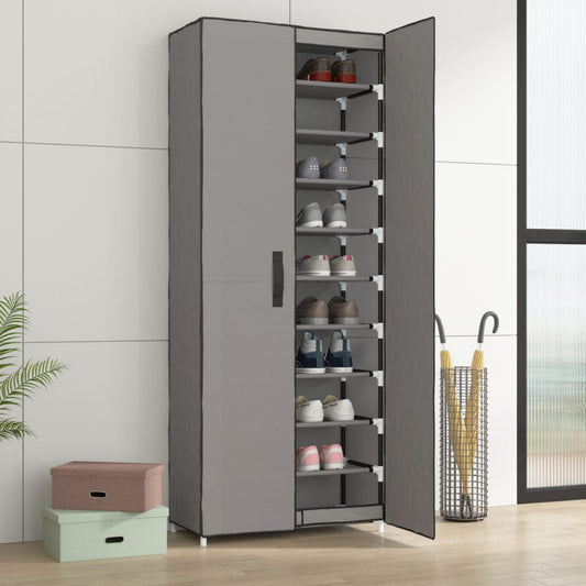 vidaXL Shoe Cabinet Grey 60x30x166 cm Fabric