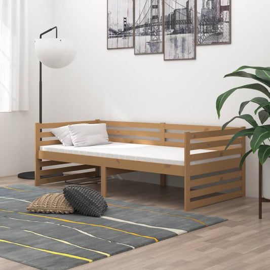 vidaXL Day Bed Honey Brown Solid Pinewood 90x200 cm