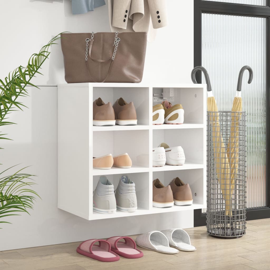vidaXL Shoe Cabinet High Gloss White 52.5x30x50 cm