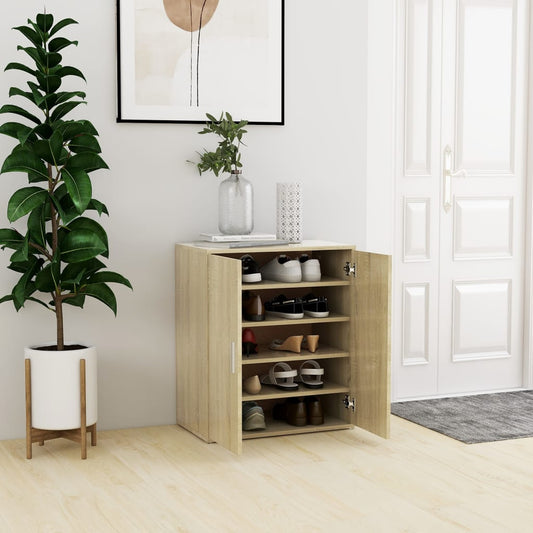 vidaXL Shoe Cabinet Sonoma Oak 60x35x70 cm Engineered Wood