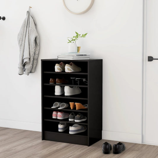 vidaXL Shoe Cabinet Black 60x35x92 cm Engineered Wood