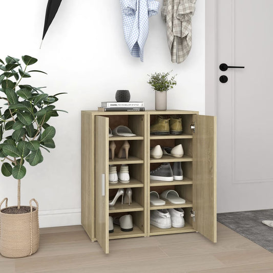 vidaXL Shoe Cabinets 2 pcs Sonoma Oak 32x35x70 cm Engineered Wood