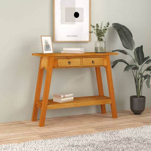 vidaXL Console Table with Drawers 90x30x75 cm Solid Wood Mahogany