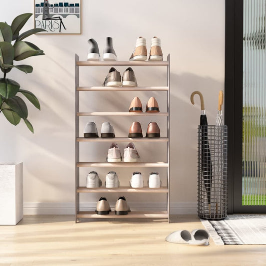 vidaXL Shoe Rack Grey 65x24x117 cm Engineered Wood