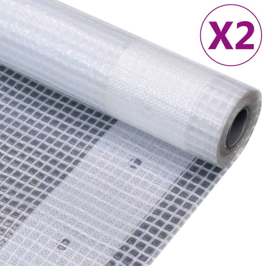vidaXL Leno Tarpaulins 2 pcs 260 g/må_ 4x3 m White