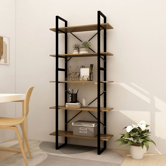 vidaXL 5-Tier Book Cabinet Brown 80x30x175 cm Pinewood