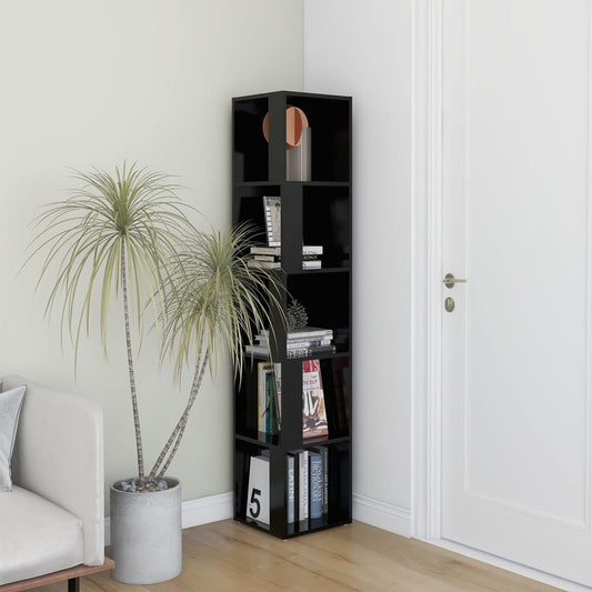 vidaXL Corner Cabinet Black 33x33x164.5 cm Engineered Wood