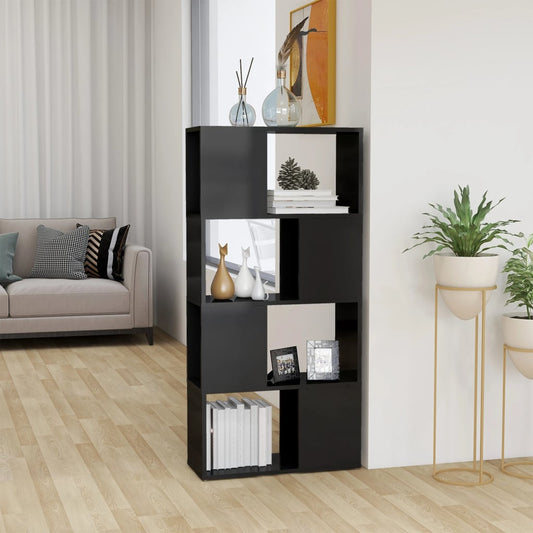 vidaXL Book Cabinet Room Divider High Gloss Grey 60x24x124.5 cm