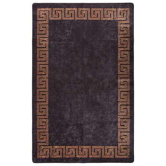 vidaXL Rug Washable 80x150 cm Black and Gold Anti Slip