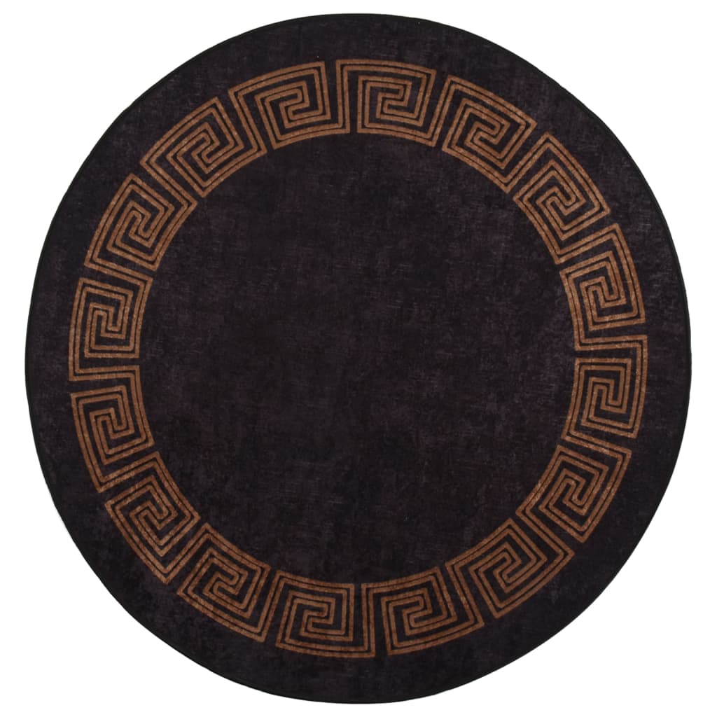 vidaXL Rug Washable ì 120 cm Black and Gold Anti Slip
